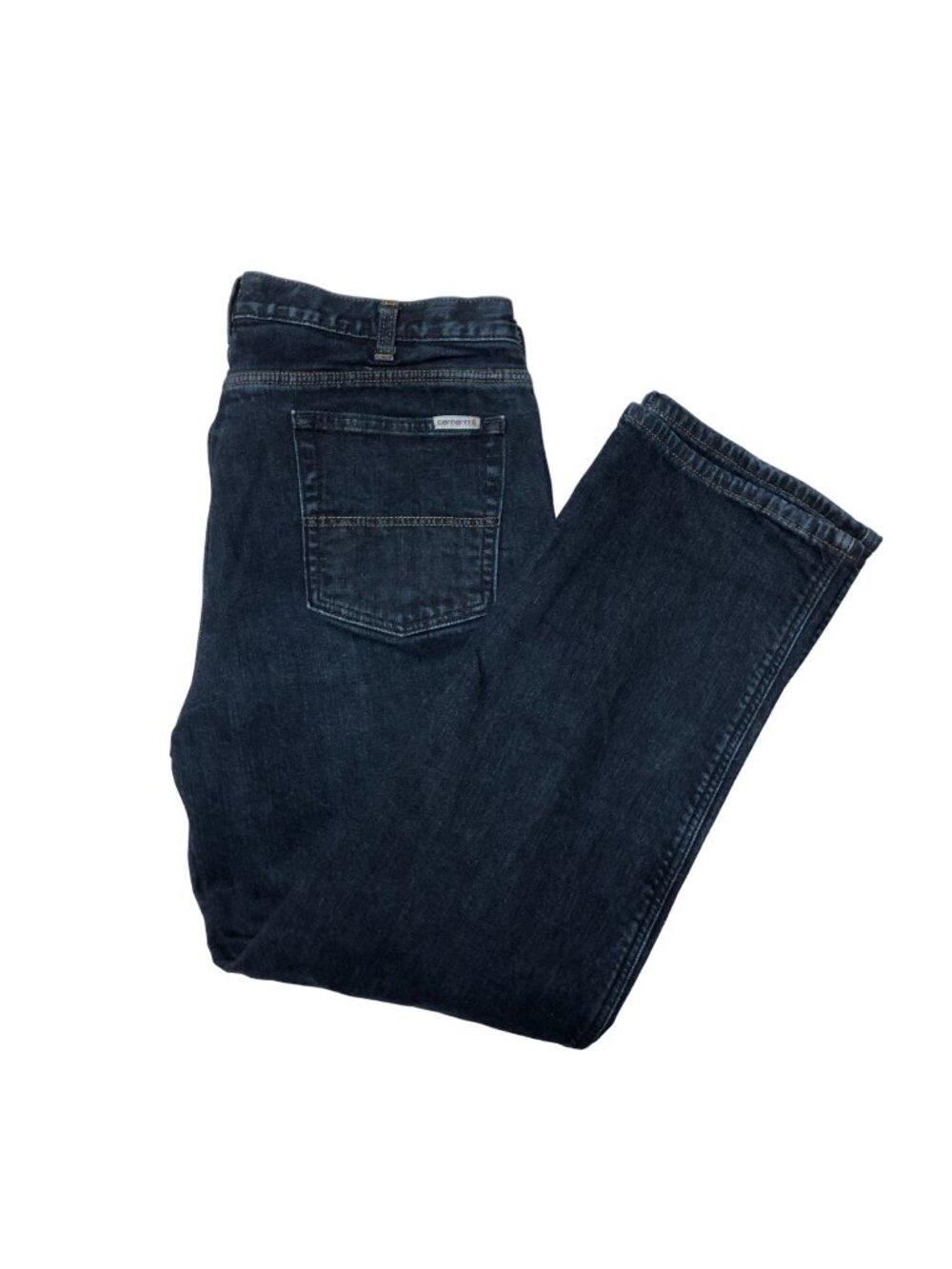 Carhartt Flannel Lined Jeans Womens S16 Short Blue Denim Original Fit Straight L